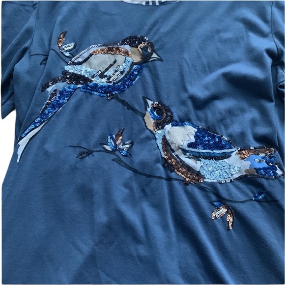 Style & Co Sequin Bird Shirt - Picture 2 of 6